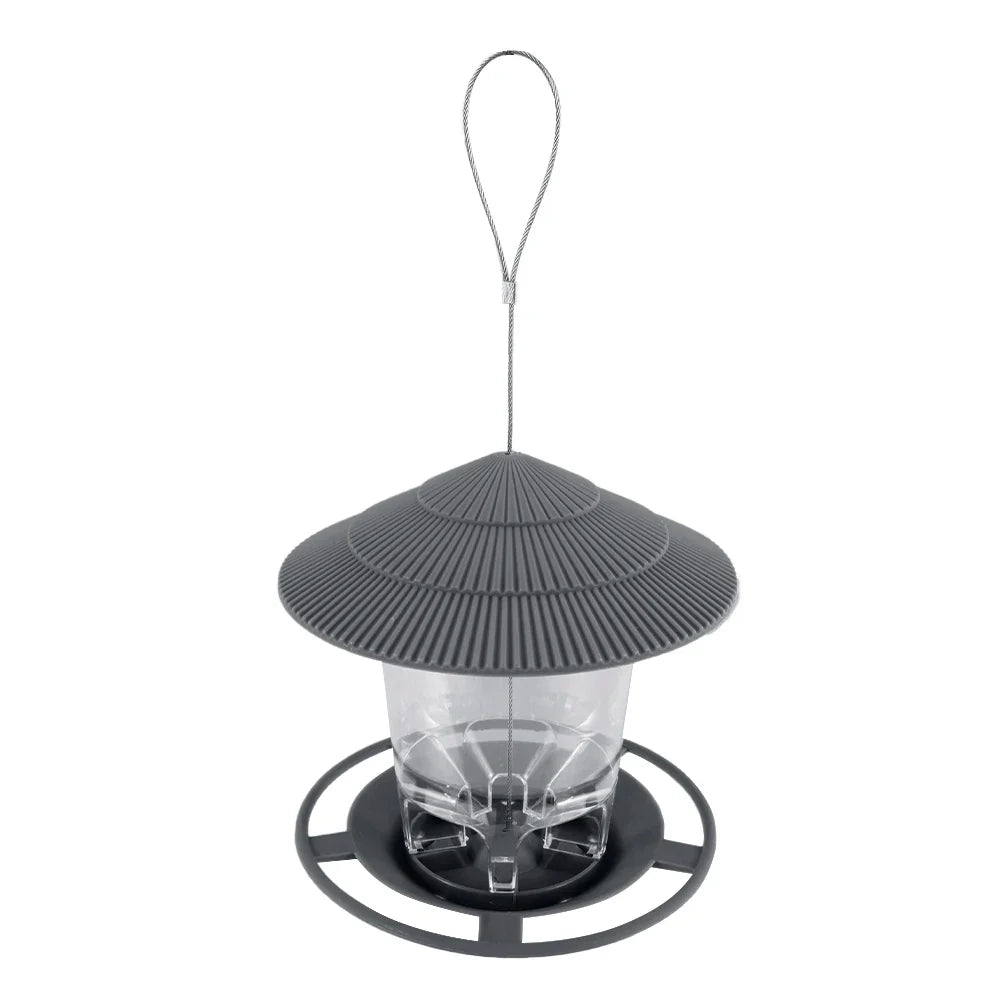 Gazebo Hanging Wild Bird Feeder, 2.6 lb Capacity, Twist-Lock Cover, Detachable Plastic Body with Rope Hook - product view 1