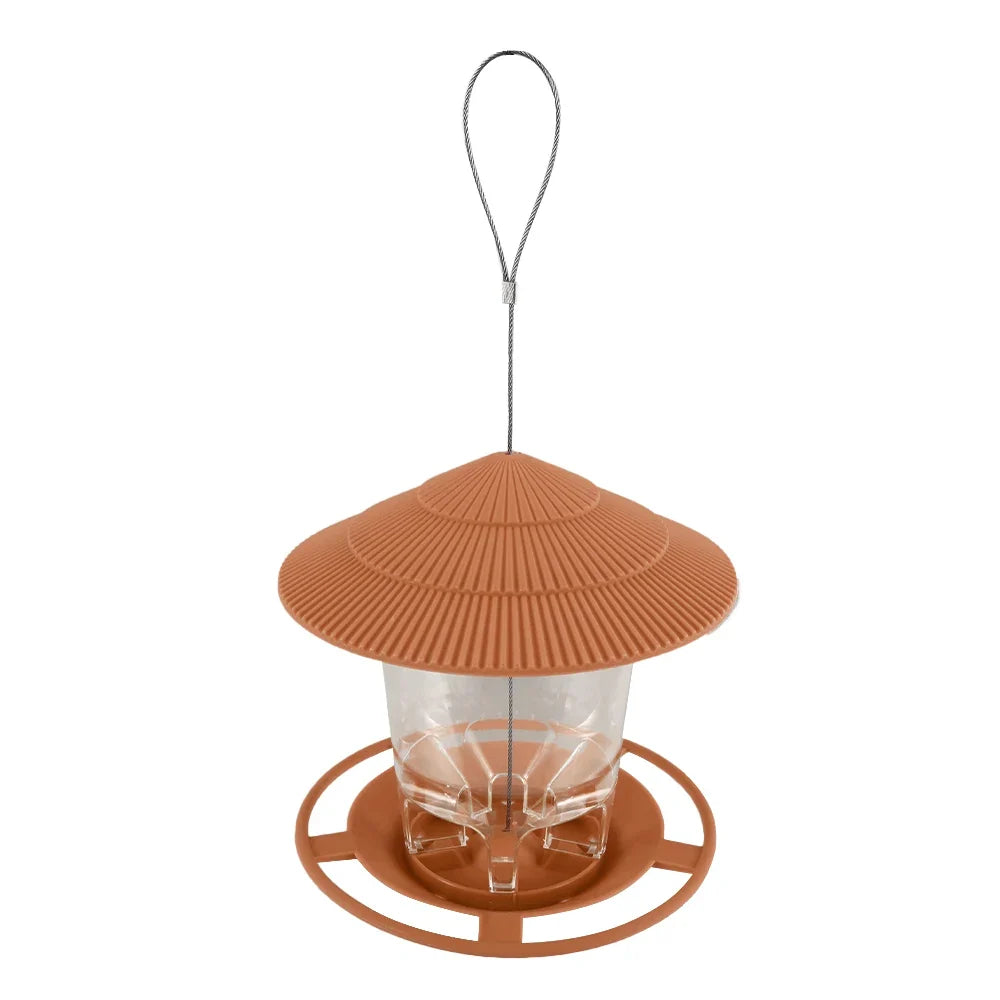 Gazebo Hanging Wild Bird Feeder, 2.6 lb Capacity, Twist-Lock Cover, Detachable Plastic Body with Rope Hook - product view 2