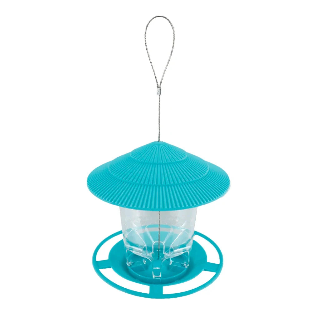 Gazebo Hanging Wild Bird Feeder, 2.6 lb Capacity, Twist-Lock Cover, Detachable Plastic Body with Rope Hook - product view 3