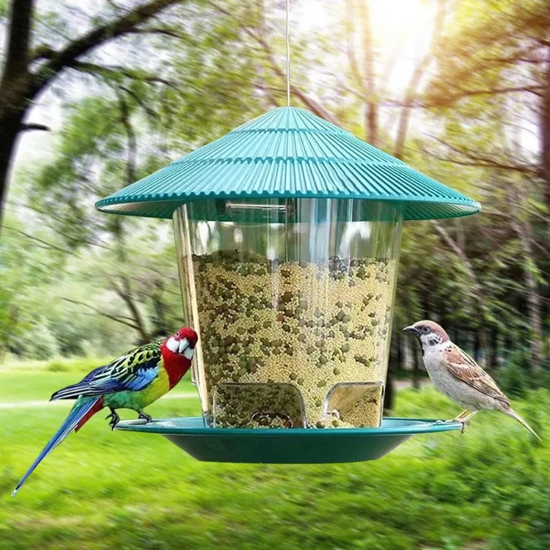 Gazebo Hanging Wild Bird Feeder, 2.6 lb Capacity, Twist-Lock Cover, Detachable Plastic Body with Rope Hook - product view 5
