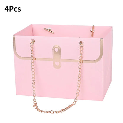 Paper Gift Box Tote Bags, 4-Piece Bouquet Packaging, 15 x 10.5 x 10 cm, Multiple Colors for Weddings and Birthdays - product view 1