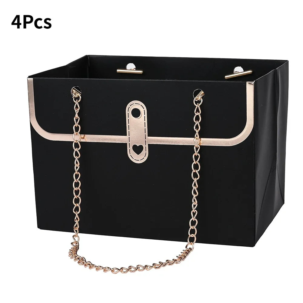 Paper Gift Box Tote Bags, 4-Piece Bouquet Packaging, 15 x 10.5 x 10 cm, Multiple Colors for Weddings and Birthdays - product view 4