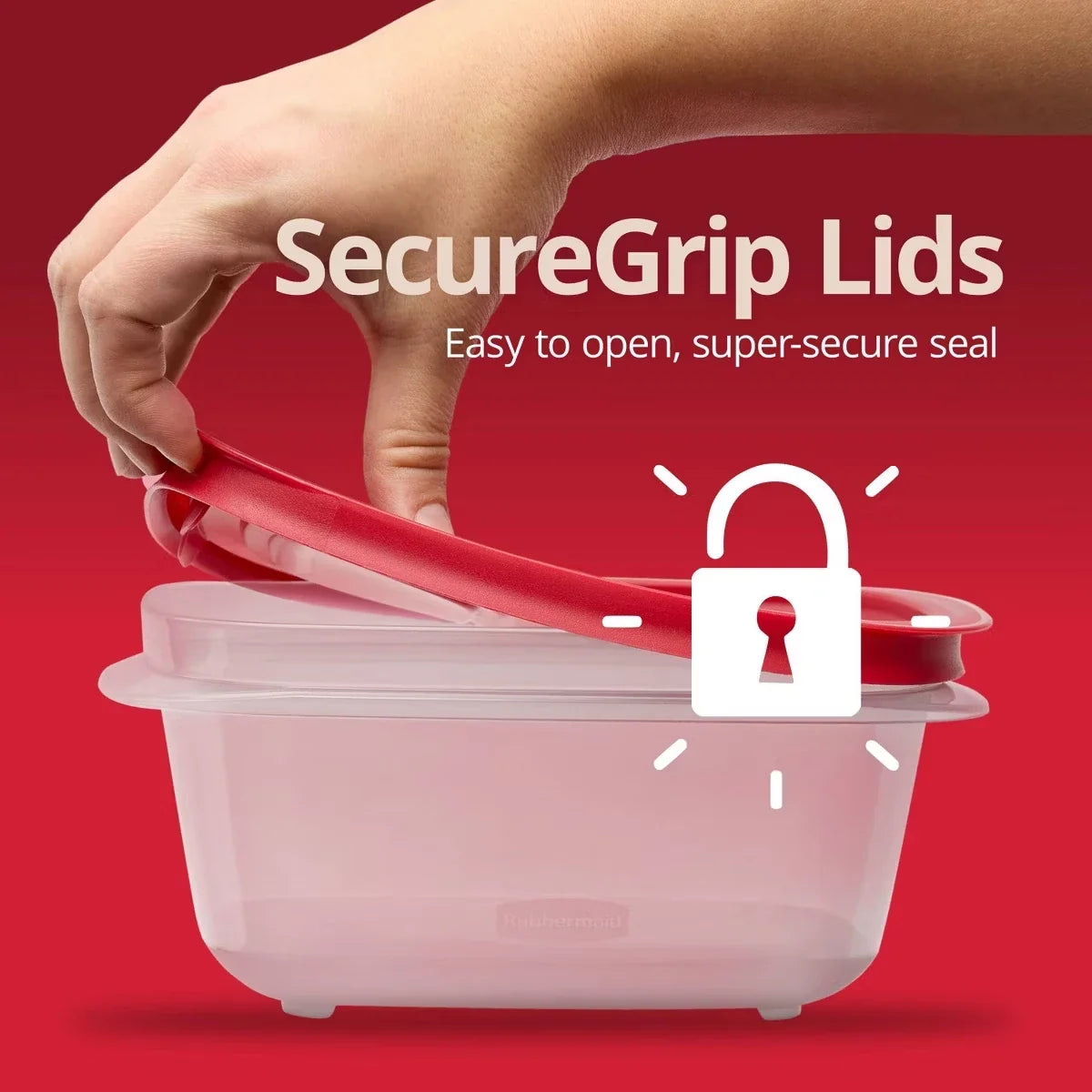 Rubbermaid Easy Store 5.26-cup Rectangle Food Storage Container, BPA-Free Red Kitchen Organizer for Stackable Everyday Storage - product view 4