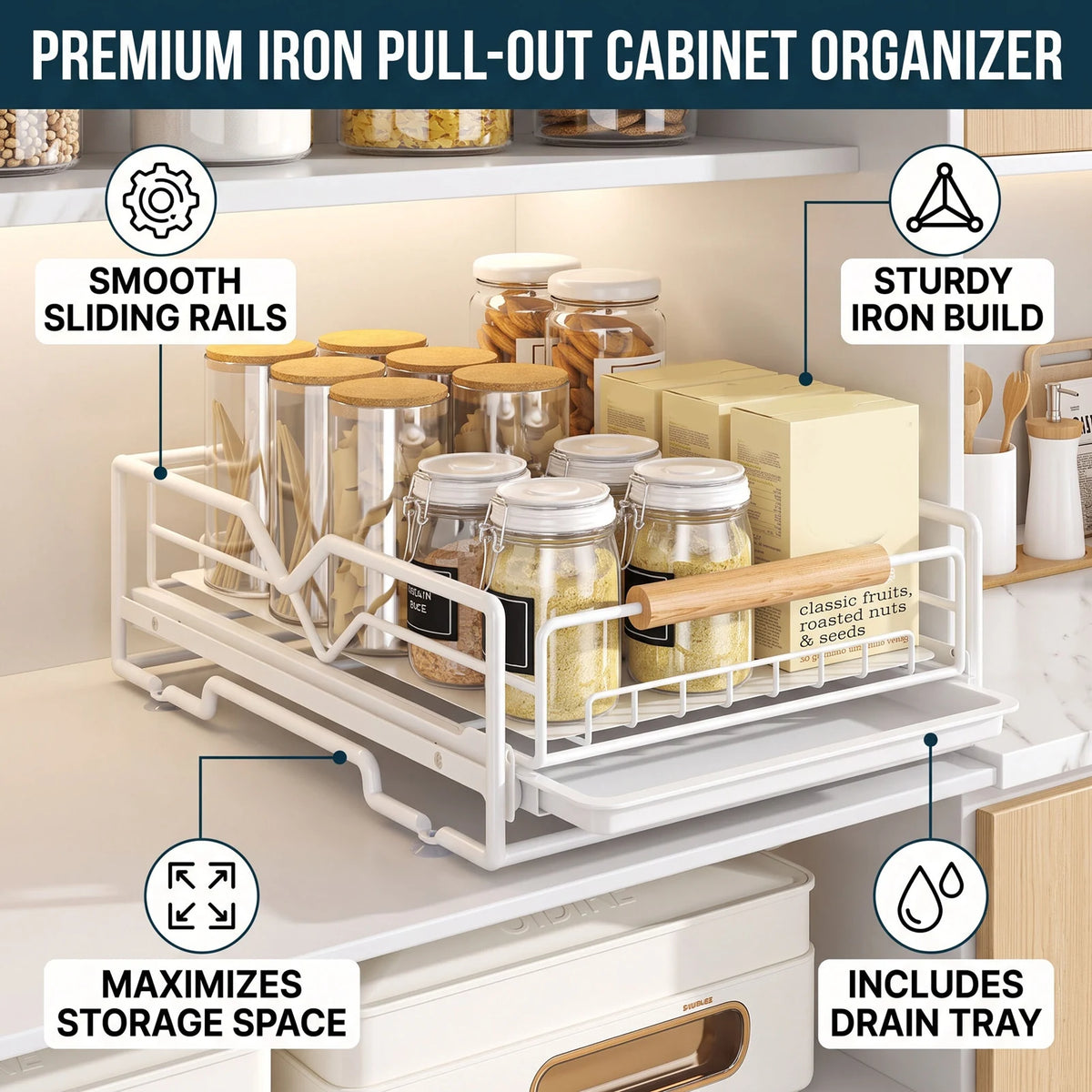 pull out cabinet organizer - product view 4