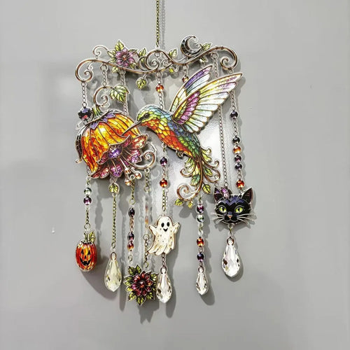 Halloween Suncatcher Wind Chime, 6.7 x 11.8in Acrylic Hanging Gothic Decor for Window, Porch, Patio and Garden - product view 1