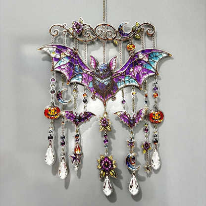 Halloween Suncatcher Wind Chime, 6.7 x 11.8in Acrylic Hanging Gothic Decor for Window, Porch, Patio and Garden - product view 4