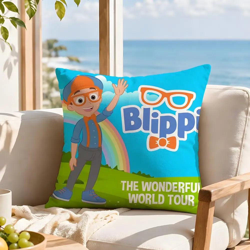 Cartoon Character Print Sofa Cushion Cover, 100% Polyester Square Throw Pillow Case, Six Sizes for Living Room and Bedroom Decor - product view 4