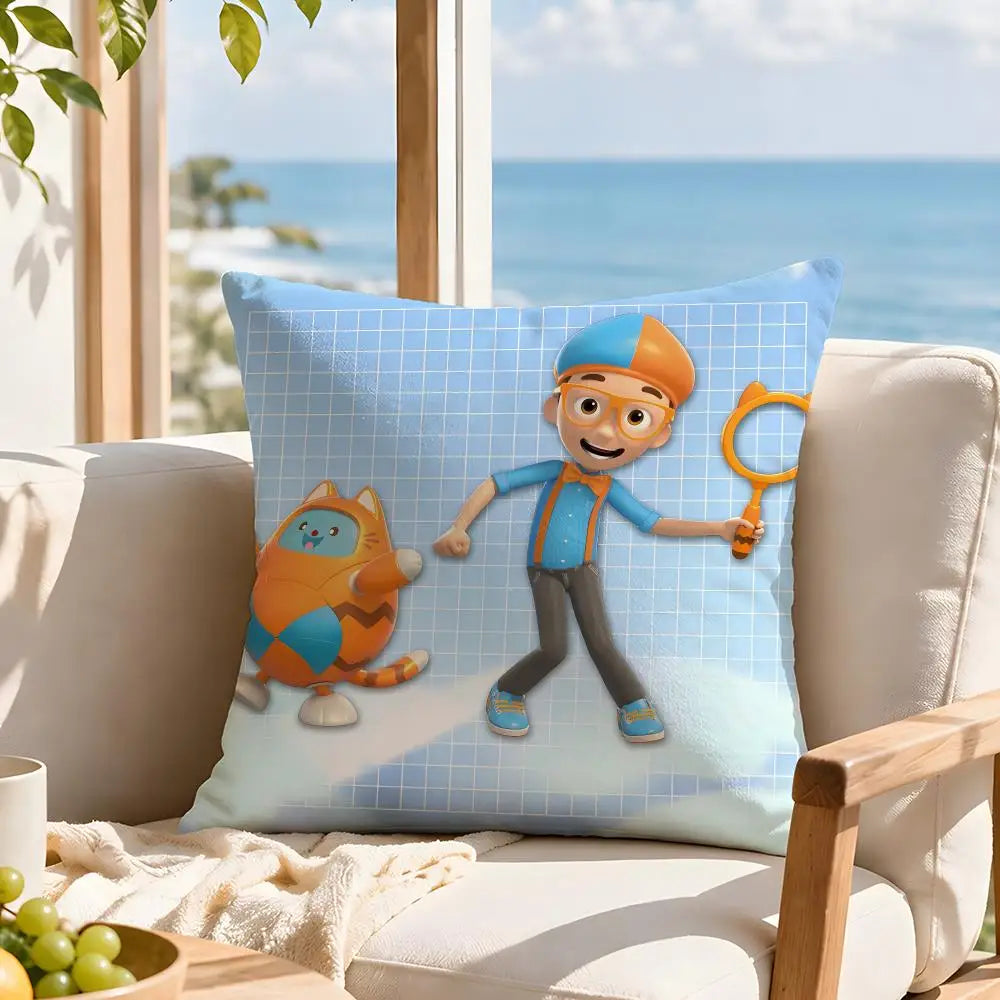 Cartoon Character Print Sofa Cushion Cover, 100% Polyester Square Throw Pillow Case, Six Sizes for Living Room and Bedroom Decor - product view 5