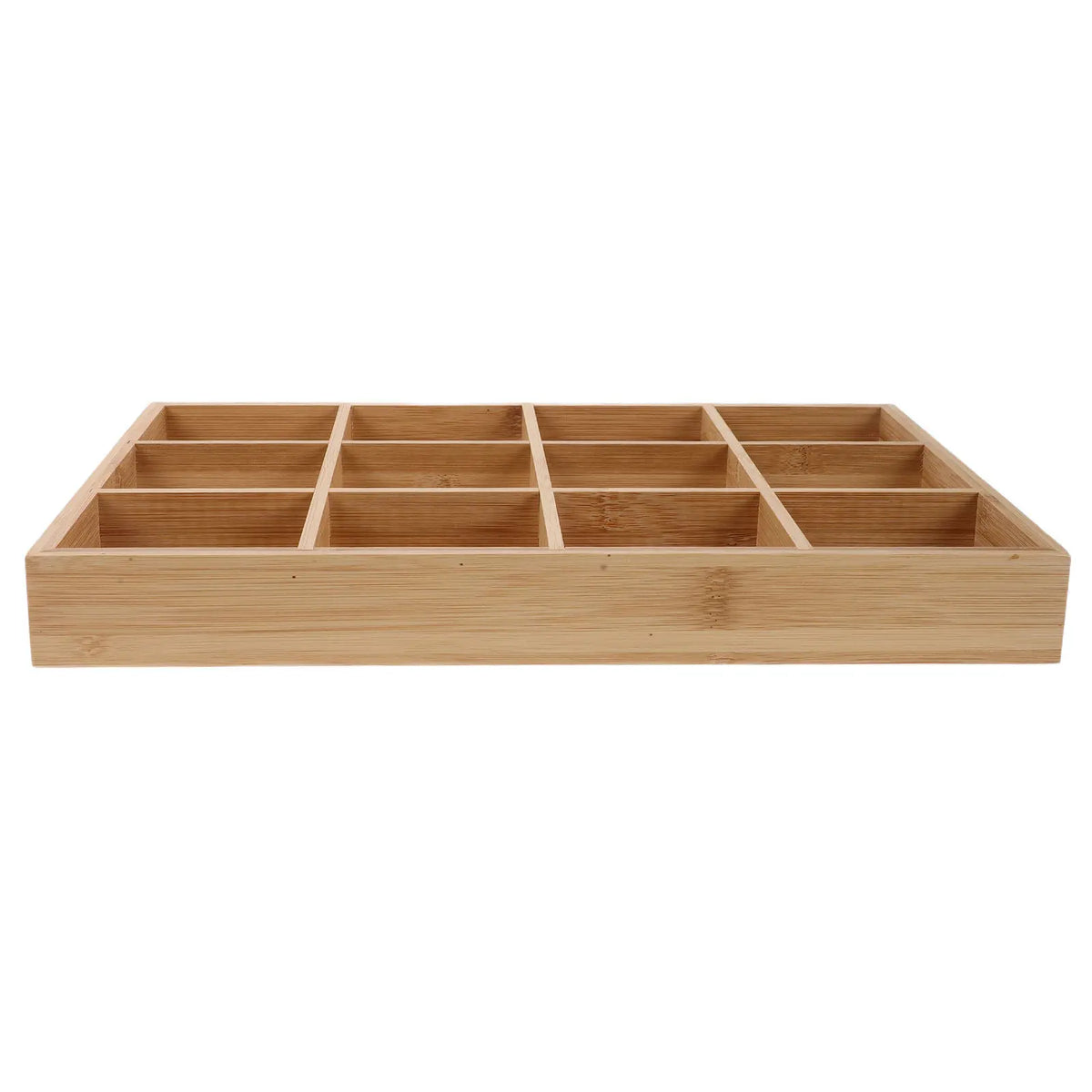 Bamboo Drawer Organizer, 12-Compartment Sock, Underwear and Lingerie Storage Tray, 35 × 24 × 4 cm for Closets - product view 5