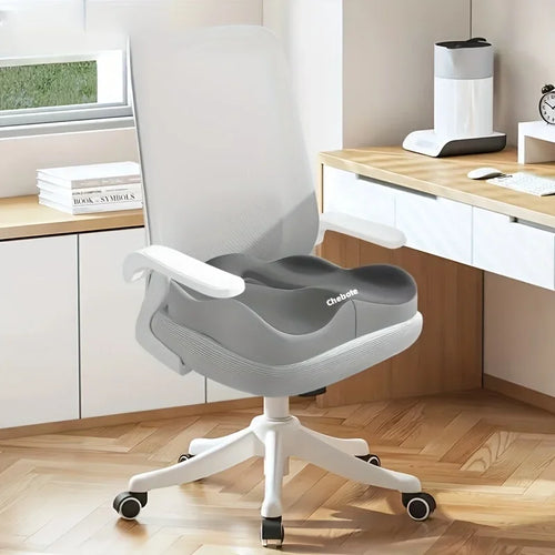 Memory Foam Seat Cushion, Square 100% Polyester Cover, Classic Solid Design for Supportive Everyday Seating, Light Grey Black or Green - product view 1