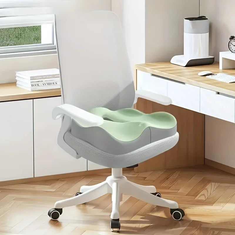Memory Foam Seat Cushion, Square 100% Polyester Cover, Classic Solid Design for Supportive Everyday Seating, Light Grey Black or Green - product view 3