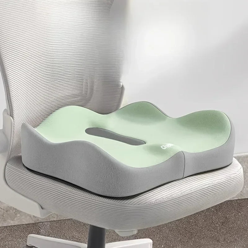 Memory Foam Seat Cushion, Square 100% Polyester Cover, Classic Solid Design for Supportive Everyday Seating, Light Grey Black or Green - product view 5