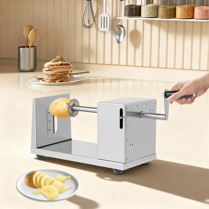 Manual Vegetable Spiralizer Cutter, Stainless Steel Potato Twister, 3–3.5 mm Slices, Tabletop Tornado Fries Maker - product view 2