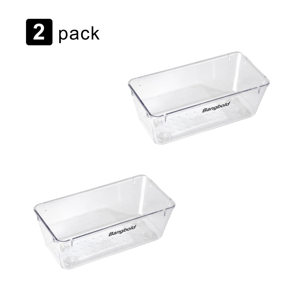 Plastic Drawer Organizer, Rectangular Modern Storage for Makeup, Kitchen Items and Sundries, Multiple Sizes and Pack Options - product view 2