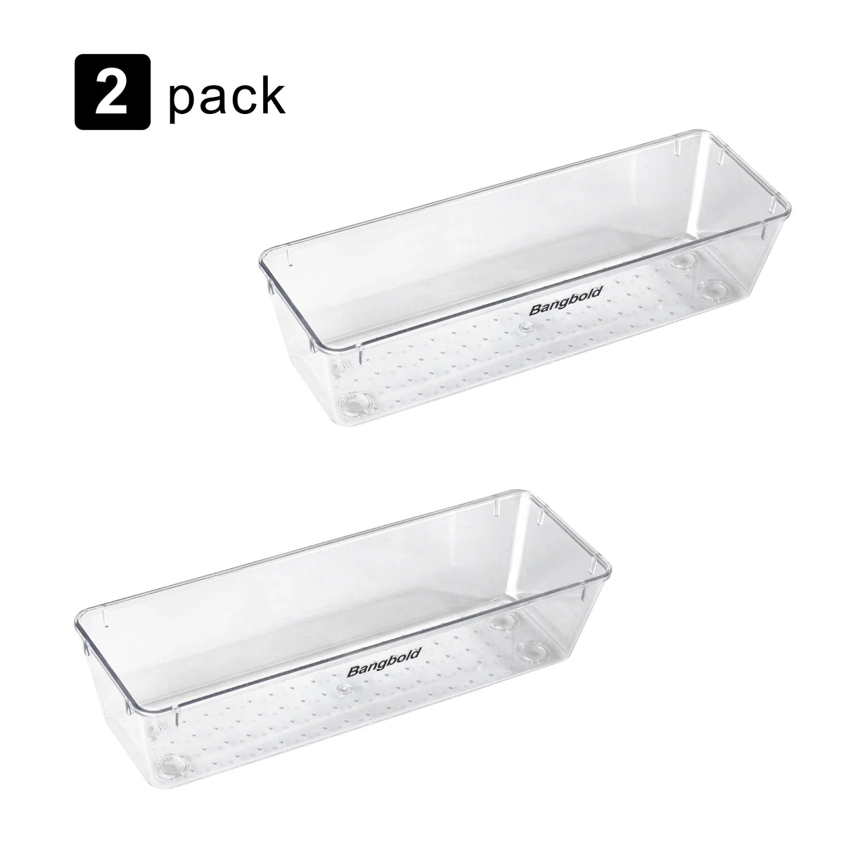 Plastic Drawer Organizer, Rectangular Modern Storage for Makeup, Kitchen Items and Sundries, Multiple Sizes and Pack Options - product view 3