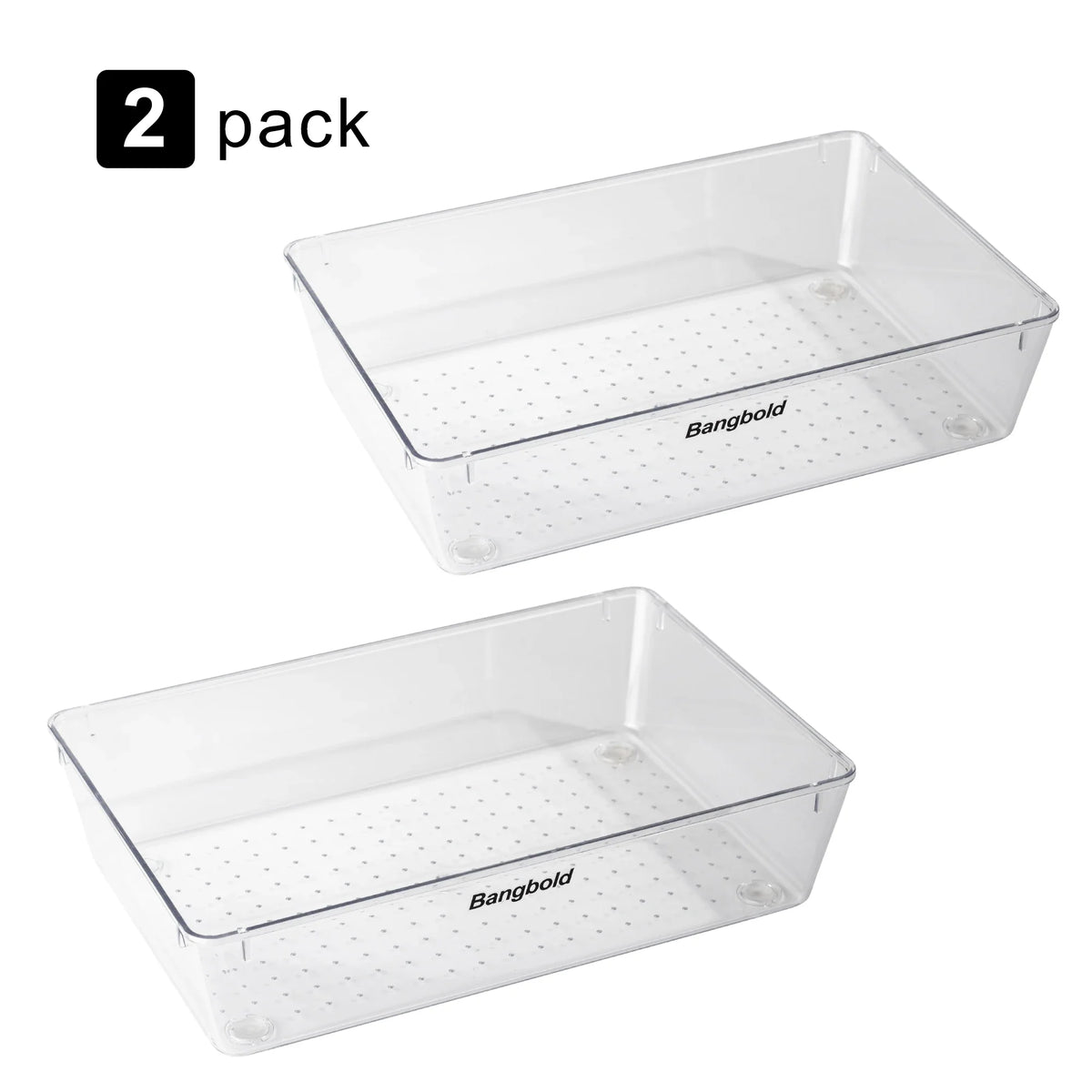 Plastic Drawer Organizer, Rectangular Modern Storage for Makeup, Kitchen Items and Sundries, Multiple Sizes and Pack Options - product view 4