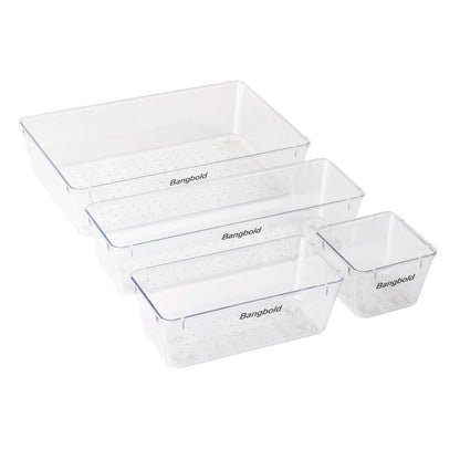 Plastic Drawer Organizer, Rectangular Modern Storage for Makeup, Kitchen Items and Sundries, Multiple Sizes and Pack Options - product view 5