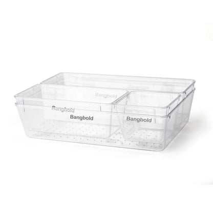 Plastic Drawer Organizer, Rectangular Modern Storage for Makeup, Kitchen Items and Sundries, Multiple Sizes and Pack Options - product view 6