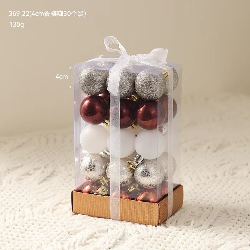 Champagne Christmas Ball Ornaments, Transparent Hanging Tree Decorations, 3-Piece Set with 4–8 cm Size Options - product view 2