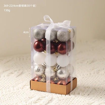 Champagne Christmas Ball Ornaments, Transparent Hanging Tree Decorations, 3-Piece Set with 4–8 cm Size Options - product view 2