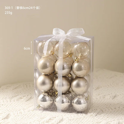 Champagne Christmas Ball Ornaments, Transparent Hanging Tree Decorations, 3-Piece Set with 4–8 cm Size Options - product view 4