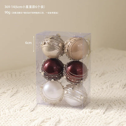 Champagne Christmas Ball Ornaments, Transparent Hanging Tree Decorations, 3-Piece Set with 4–8 cm Size Options - product view 5