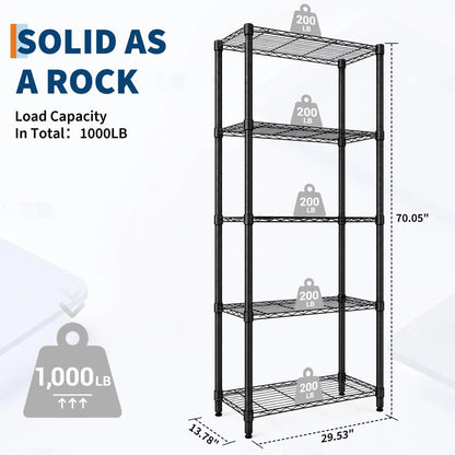 2-Pack Freestanding Storage Shelves, 4-Tier Adjustable Steel Wire Racks, 72-Inch Height for Garage, Closet and Laundry - product view 4