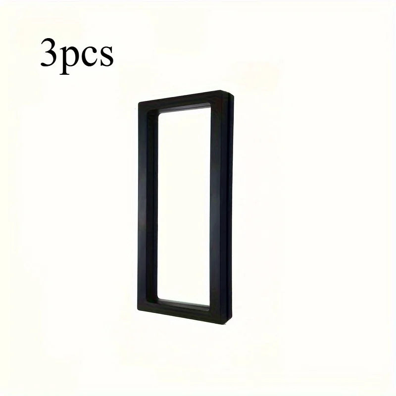 Rose Dried Flower Storage Photo Frame, Transparent Horizontal Plastic Shadow Box, Vintage Black Display Stand, 1pc or 3pcs - product view 2