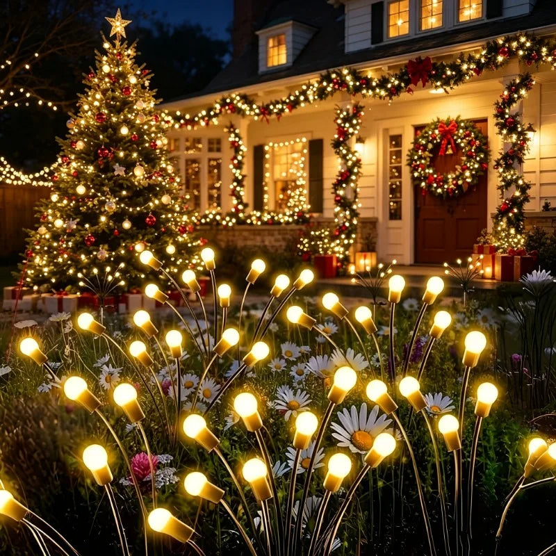 2-Set Solar Firefly Walkway Lights, 8 LED Warm Swaying Columns, Waterproof Plastic Garden Décor for Parties and Holidays - product view 5