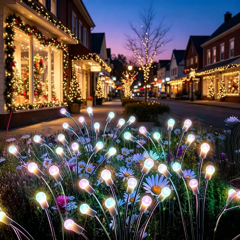 2-Set Solar Firefly Walkway Lights, 8 LED Warm Swaying Columns, Waterproof Plastic Garden Décor for Parties and Holidays - product view 6