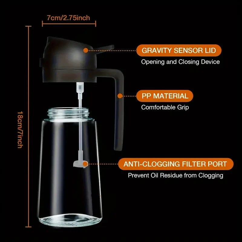 Glass Oil Spray Bottle, Dual-Use Spray and Pour Design, Manual Kitchen Dispenser for Air Fryer, Oven and Cooking - product view 5
