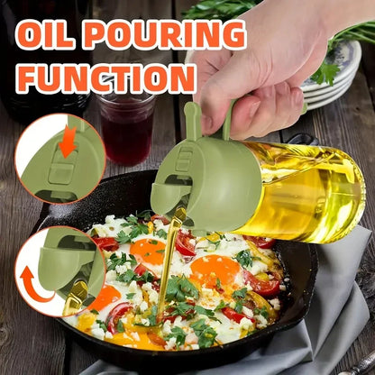 Glass Oil Spray Bottle, Dual-Use Spray and Pour Design, Manual Kitchen Dispenser for Air Fryer, Oven and Cooking - product view 6