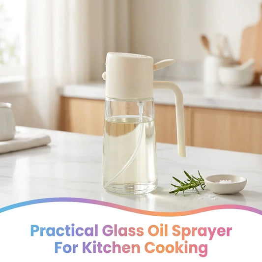 Glass Oil Spray Bottle, Dual-Mode Mist Sprayer and Pour Dispenser with Internal Tube for Cooking, Grilling and Salads - product view 1
