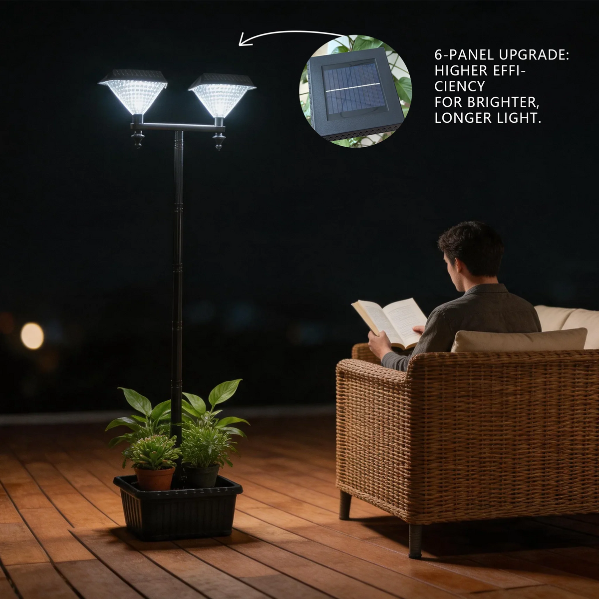 Solar Landscape Lighting, Outdoor Solar Street Lamp with Included Batteries for Garden, Yard, Patio and Pathway - product view 4