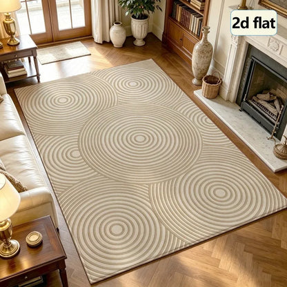 Classic Striped Area Rug, 100% Polyester, Rubber Backing, Machine Made, Washable Indoor Floor Mat for Living Room and Bedroom - product view 2