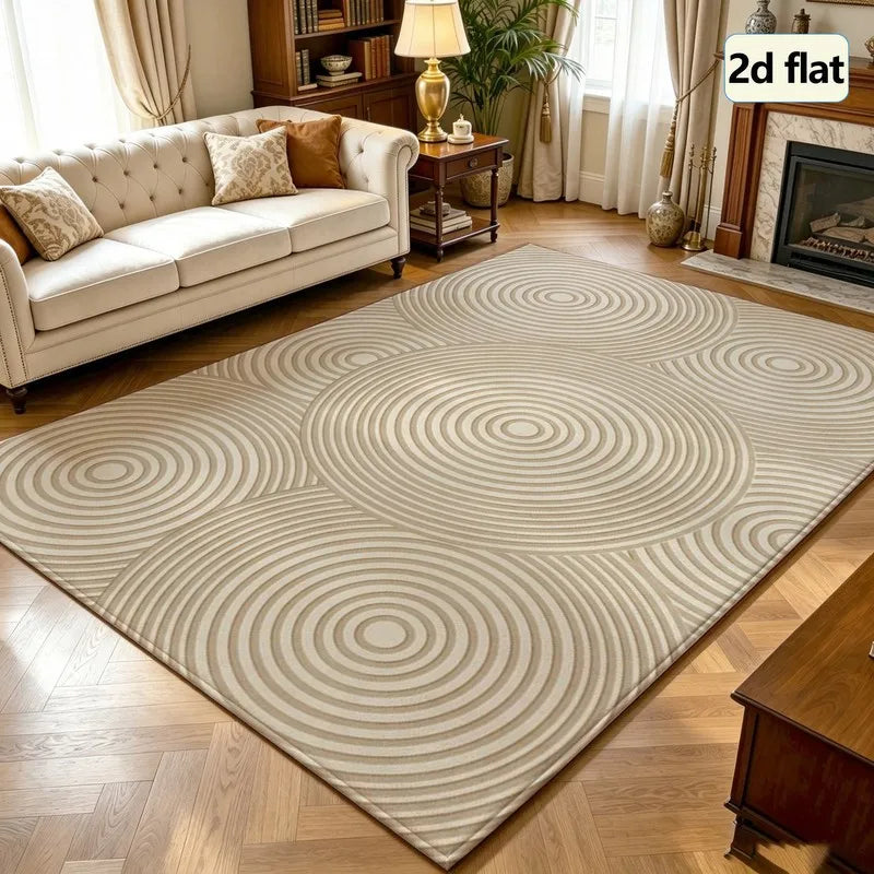 Classic Striped Area Rug, 100% Polyester, Rubber Backing, Machine Made, Washable Indoor Floor Mat for Living Room and Bedroom - product view 4