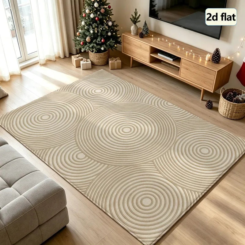 Classic Striped Area Rug, 100% Polyester, Rubber Backing, Machine Made, Washable Indoor Floor Mat for Living Room and Bedroom - product view 6