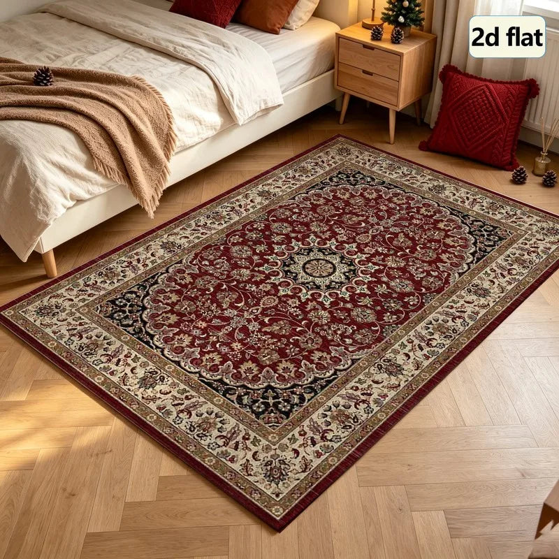 Classic Striped Oriental Area Rug, 100% Polyester, Rubber Backing, Machine Made, Washable Floor Mat for Living Room and Entryway - product view 5