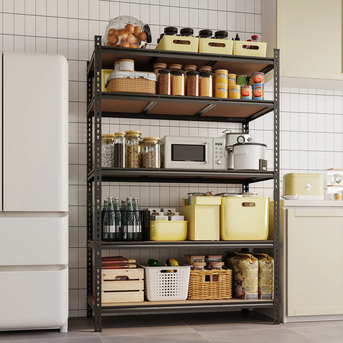 Adjustable Metal Storage Shelving Unit, Boltless Freestanding Utility Rack with Five Shelves for Garage, Pantry and Warehouse - product view 4