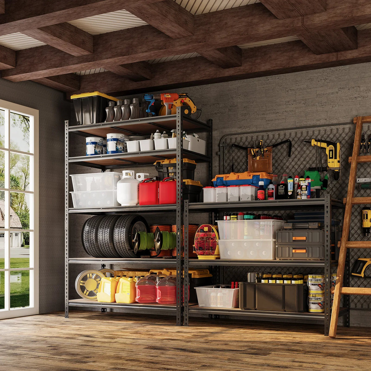 Adjustable Metal Storage Shelving Unit, Boltless Freestanding Utility Rack with Five Shelves for Garage, Pantry and Warehouse - product view 5