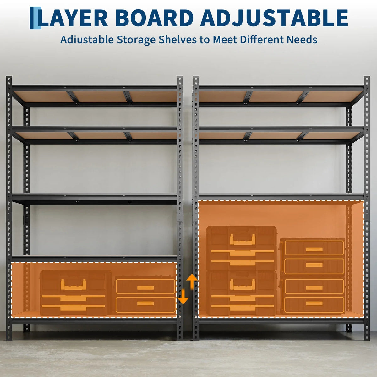 Adjustable Metal Storage Shelving Unit, Boltless Freestanding Utility Rack with Five Shelves for Garage, Pantry and Warehouse - product view 6