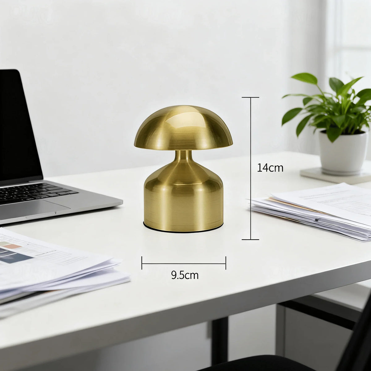 Mushroom Touch Control Desk Lamp, Adjustable Brightness, Battery Included, 4.5V for Office, Study and Bedside Use - product view 3
