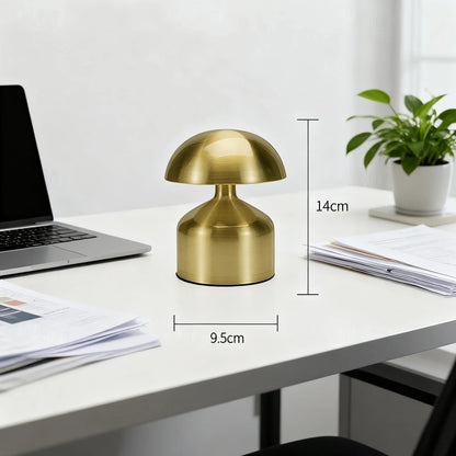 Mushroom Touch Control Desk Lamp, Adjustable Brightness, Battery Included, 4.5V for Office, Study and Bedside Use - product view 3