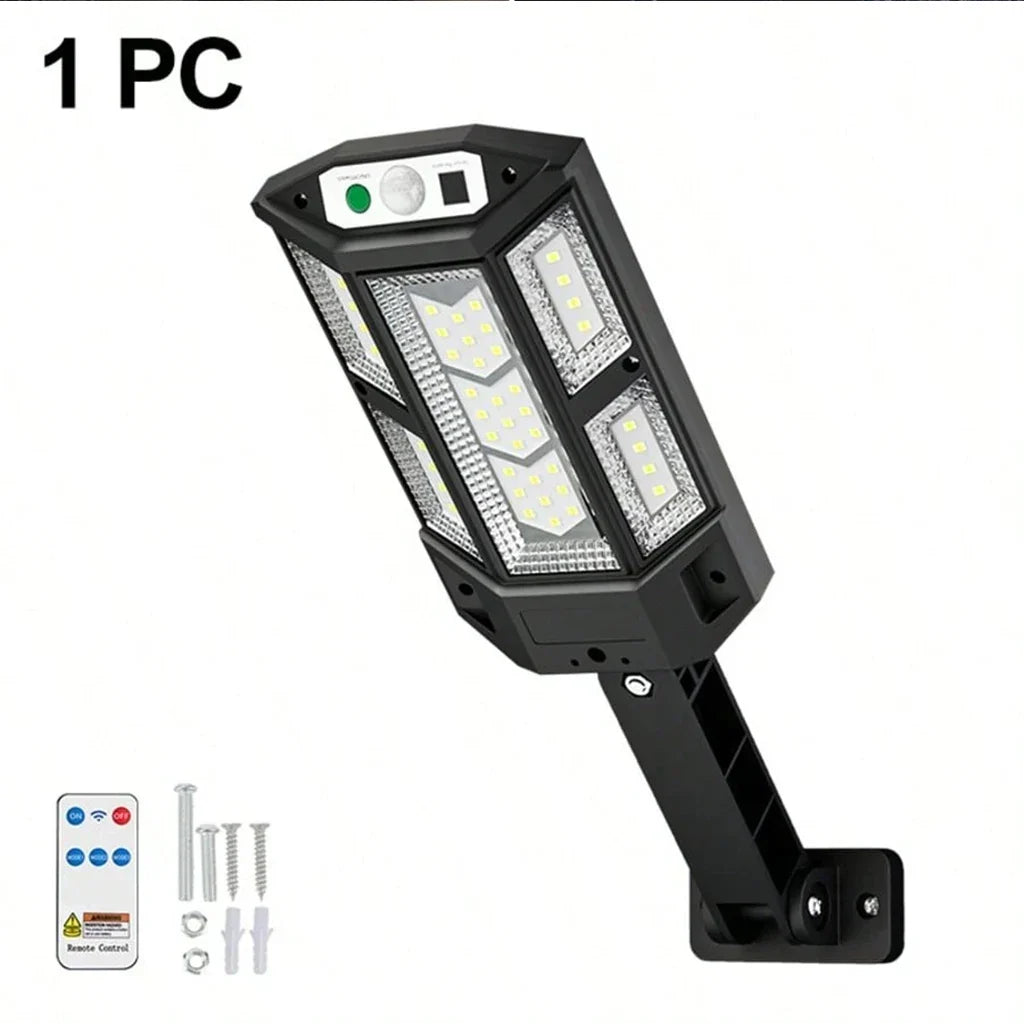 Solar LED Motion Sensor Wall Light, Remote Control, Dimmable Outdoor Garden, Yard and Garage Lighting - product view 1