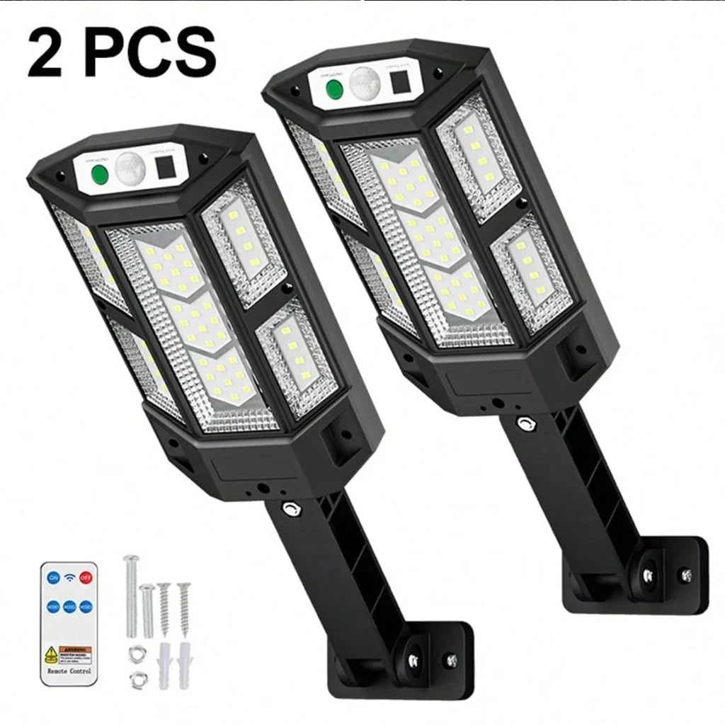 Solar LED Motion Sensor Wall Light, Remote Control, Dimmable Outdoor Garden, Yard and Garage Lighting - product view 2