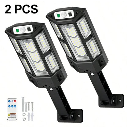 Solar LED Motion Sensor Wall Light, Remote Control, Dimmable Outdoor Garden, Yard and Garage Lighting - product view 2