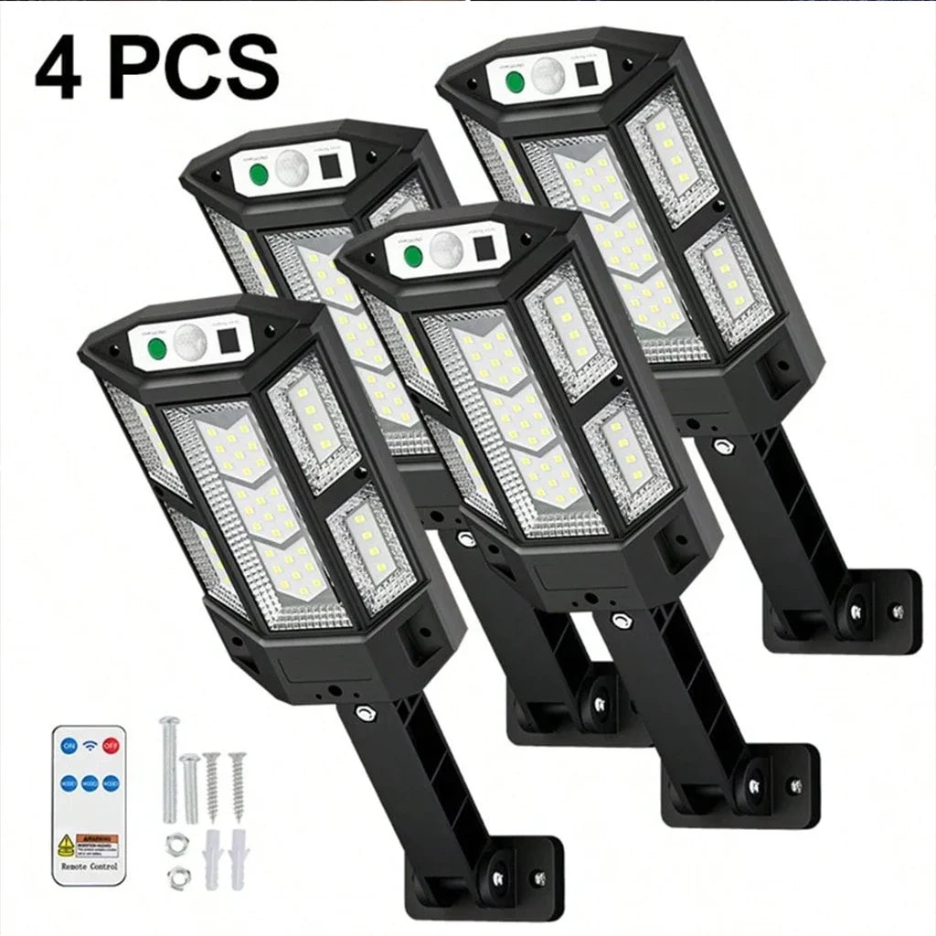 Solar LED Motion Sensor Wall Light, Remote Control, Dimmable Outdoor Garden, Yard and Garage Lighting - product view 3