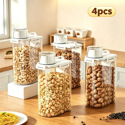 Large Clear Glass Airtight Food Storage Container, Flip-Lid Pantry Jar for Flour, Rice, Grains and Pet Food - product view 1