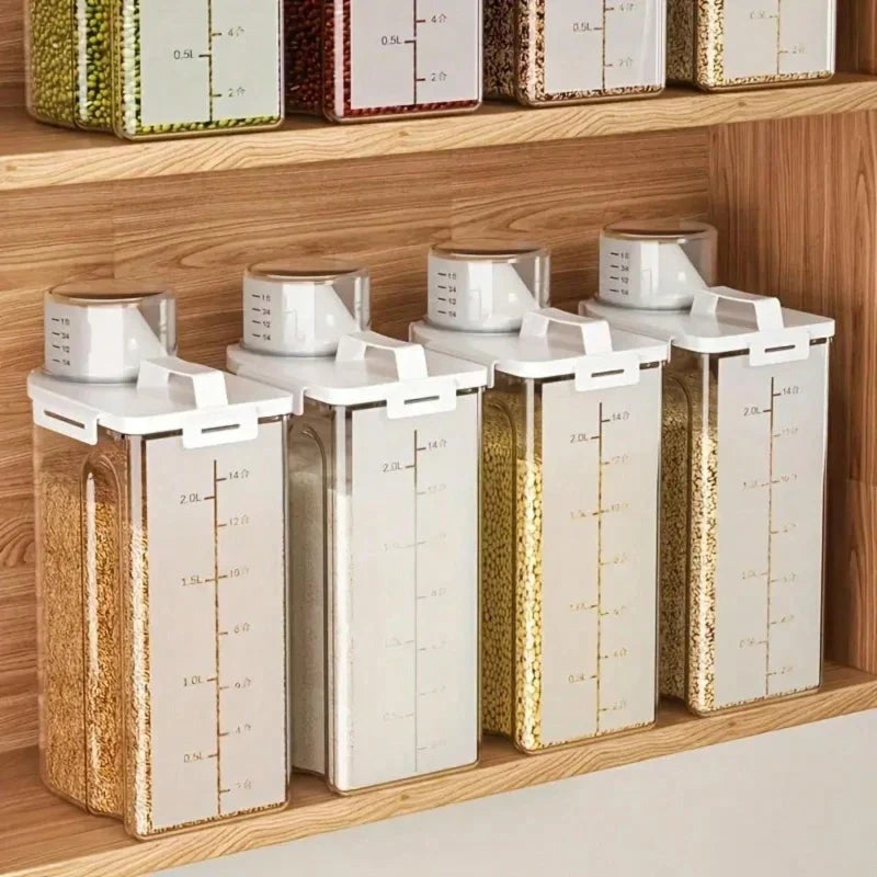 Large Clear Glass Airtight Food Storage Container, Flip-Lid Pantry Jar for Flour, Rice, Grains and Pet Food - product view 2