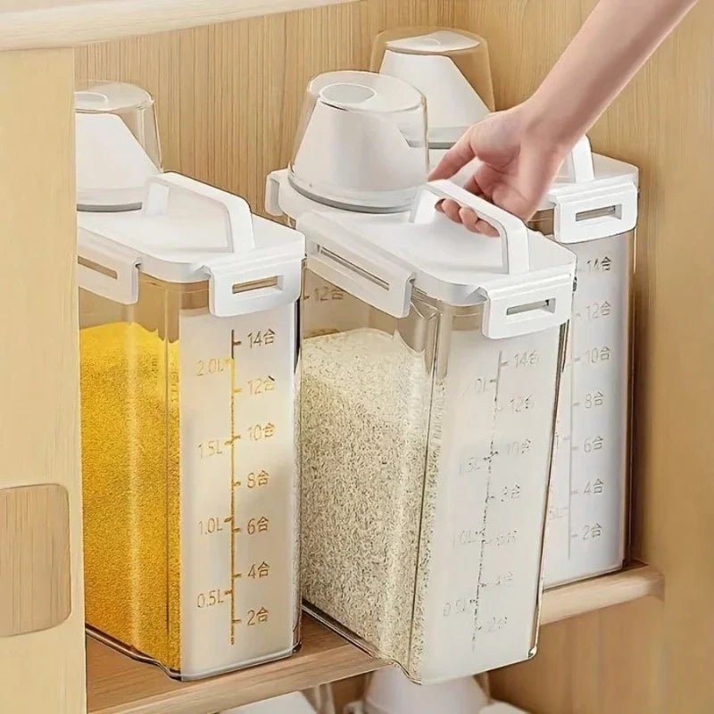 Large Clear Glass Airtight Food Storage Container, Flip-Lid Pantry Jar for Flour, Rice, Grains and Pet Food - product view 3